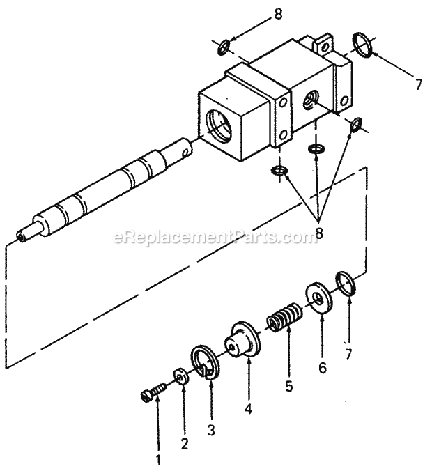 Hydraulic Lift Valve Diagram and Parts List for 1882 800000-821059, 140-721-100, 141-721-100 Cub Cadet Lawn Tractor